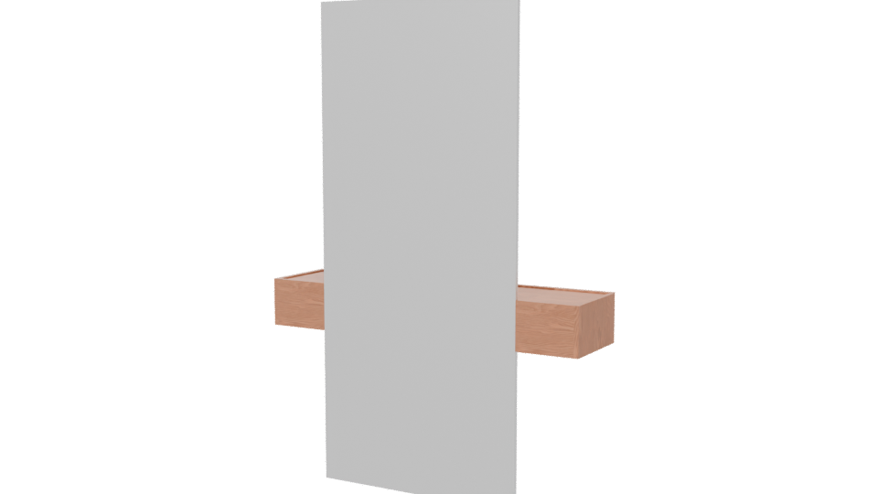 Minimalist Wooden Shelf Mirror Model - Professional 3D Model Render 6
