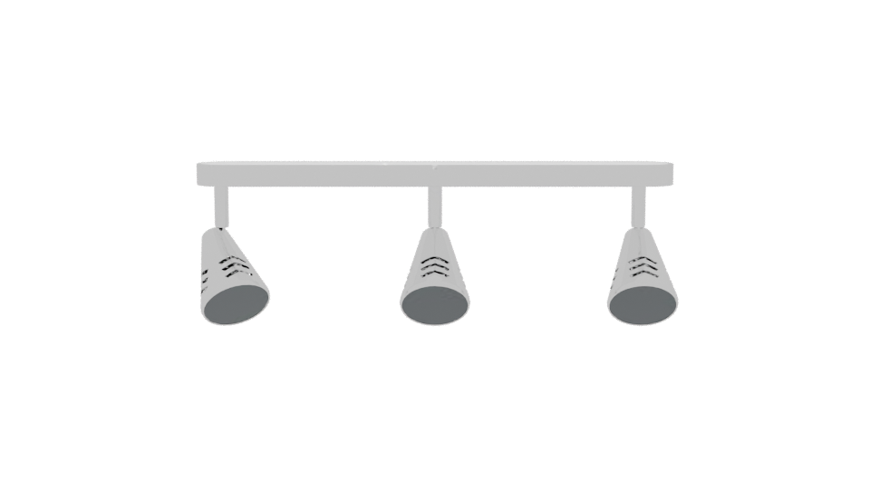 Sleek Modern Triple Track Lighting Fixture 3D Model - Professional 3D Model Render 11