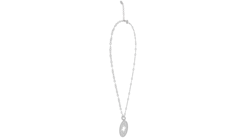 Elegant Silver Pendant Necklace 3D - Professional 3D Model Render 9