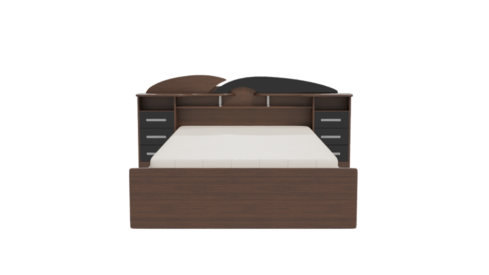 Contemporary Wooden Bed 3D Model - Professional 3D Model Render 11