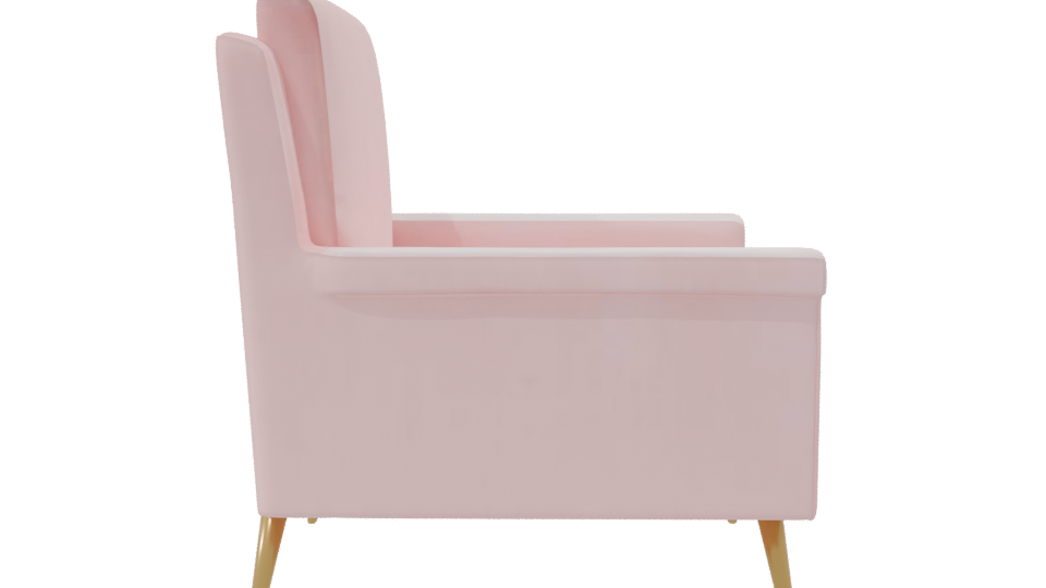 Stylish Pink Accent Chair 3D - Professional 3D Model Render 8