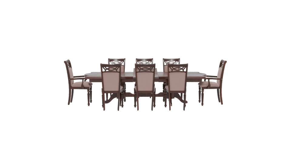 Classic Dining Table Set 3D Model - Professional 3D Model Render 5