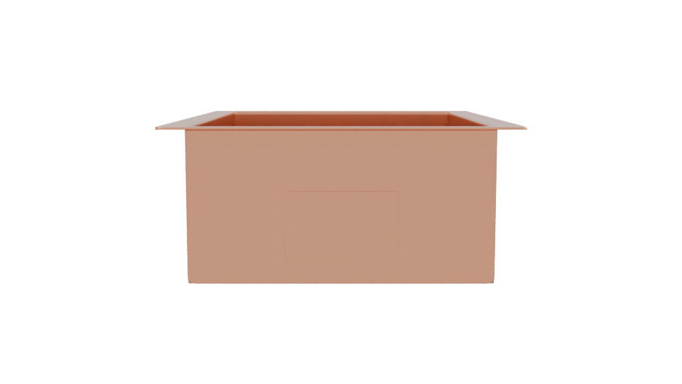Stylish Rectangular Copper Basin 3D - Professional 3D Model Render 2
