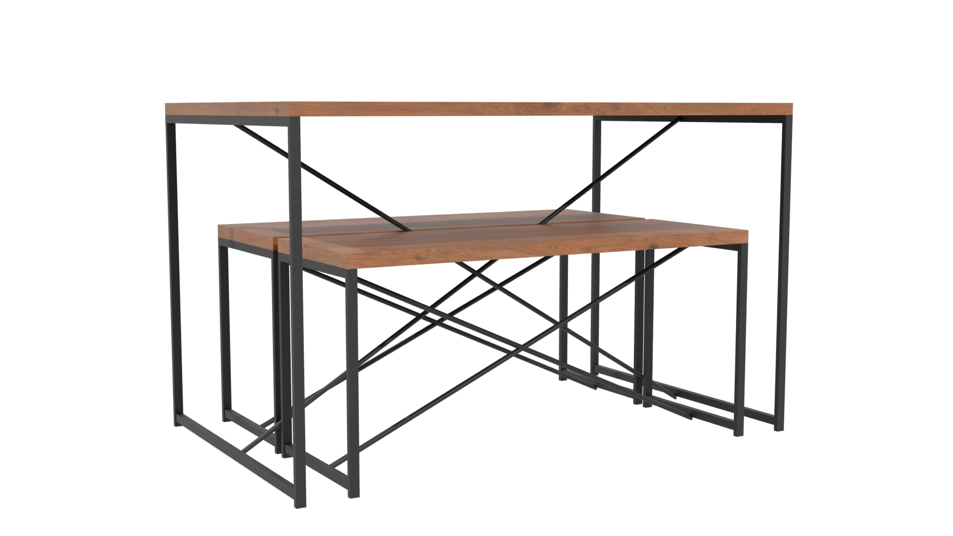 Stylish Nesting Tables Set 3D - Professional 3D Model Render 4