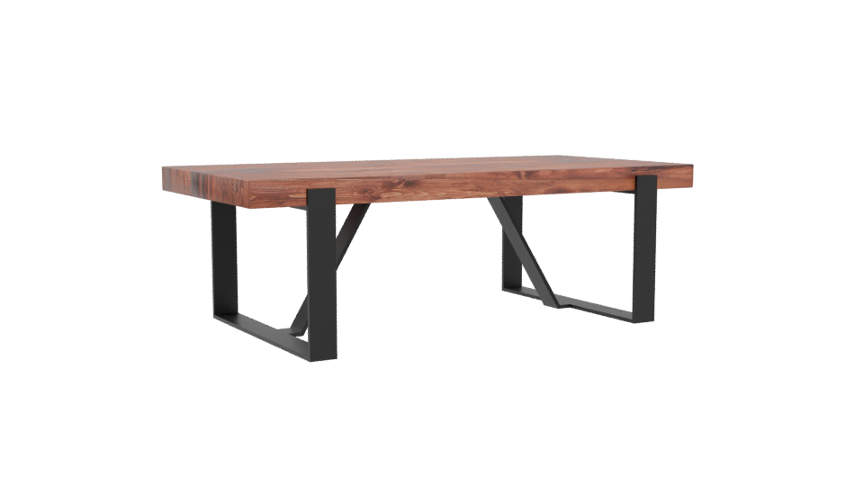 Stylish Wooden Dining Table 3D - Professional 3D Model Render 4