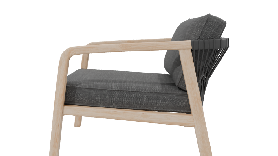 Contemporary Outdoor Lounge Chair 3D Model - Professional 3D Model Render 2