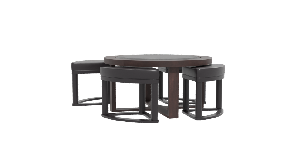 Stylish Round Dining Table Set - Professional 3D Model Render 12