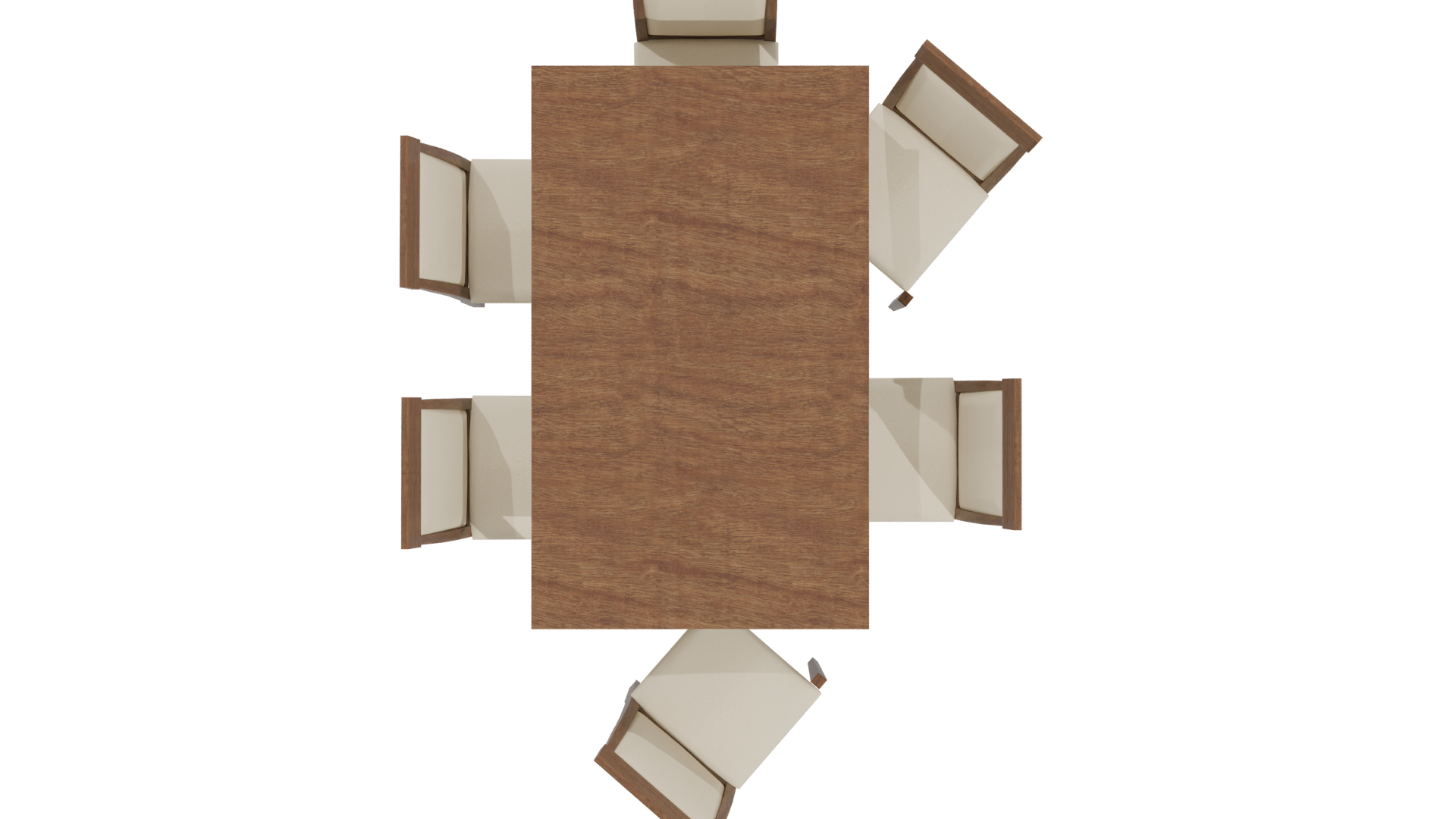 Elegant Wooden Dining Table Set 3D Model - Professional 3D Model Render 6