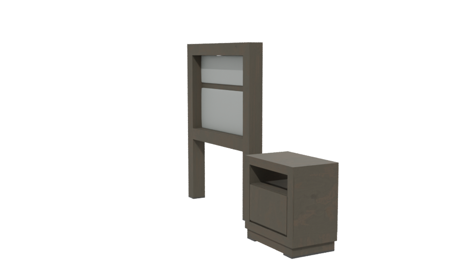 Minimalist Wooden Bedside Table Set - Professional 3D Model Render 13
