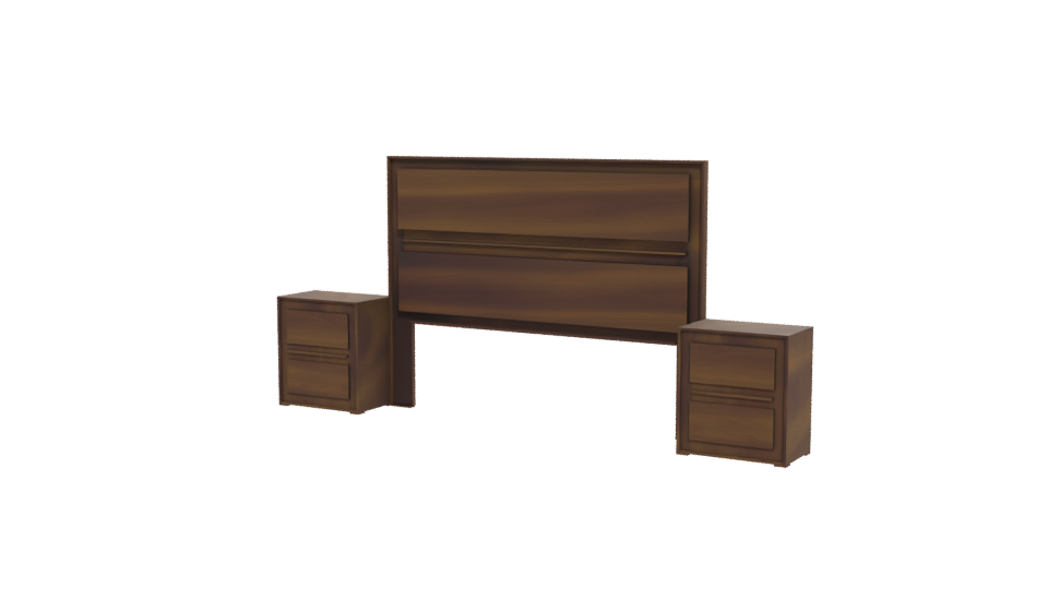 Stylish Wooden Headboard Set 3D - Professional 3D Model Render 12