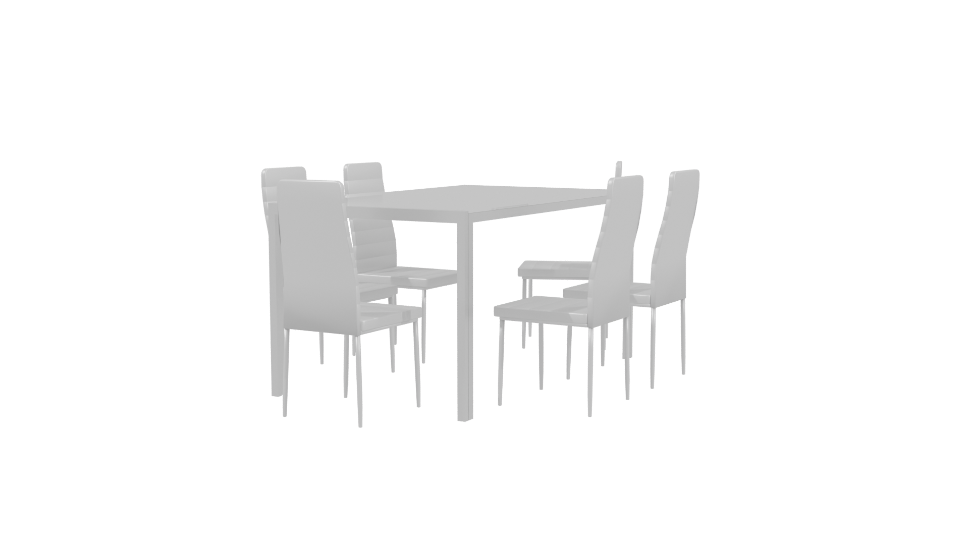 Modern Dining Table and Chairs - Professional 3D Model Render 3