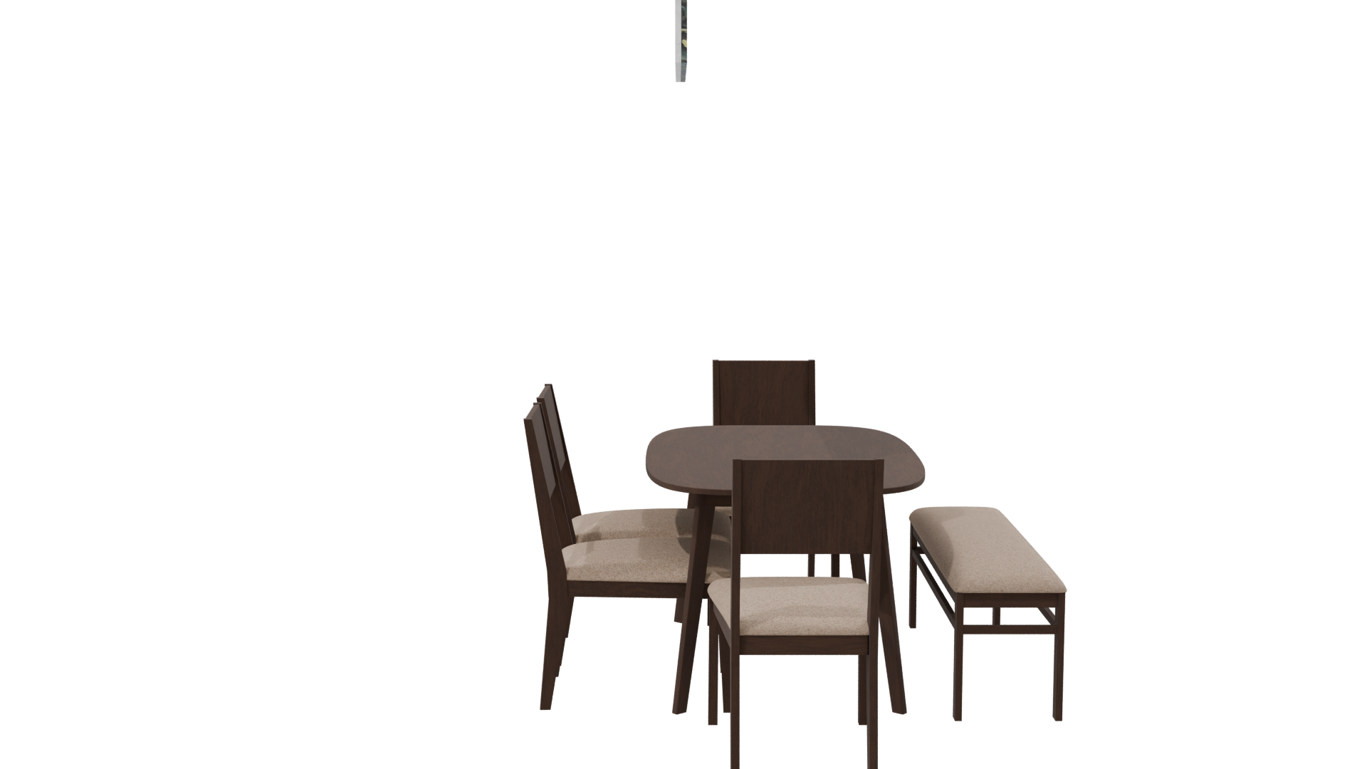 Stylish Wooden Dining Set 3D - Professional 3D Model Render 8