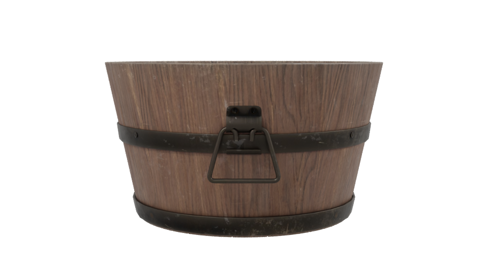 Rustic Wooden Barrel Model - Professional 3D Model Render 2