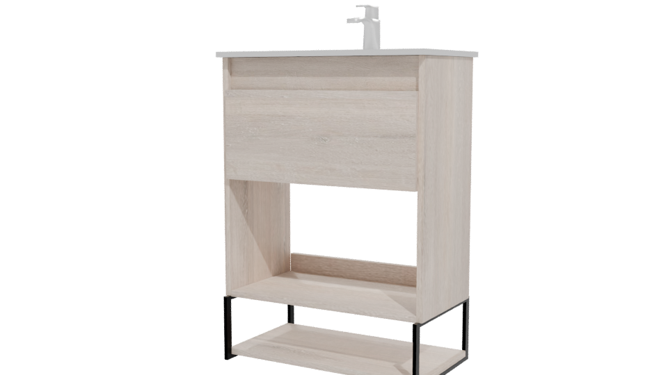 Contemporary Wooden Bathroom Vanity 3D Model - Professional 3D Model Render 12