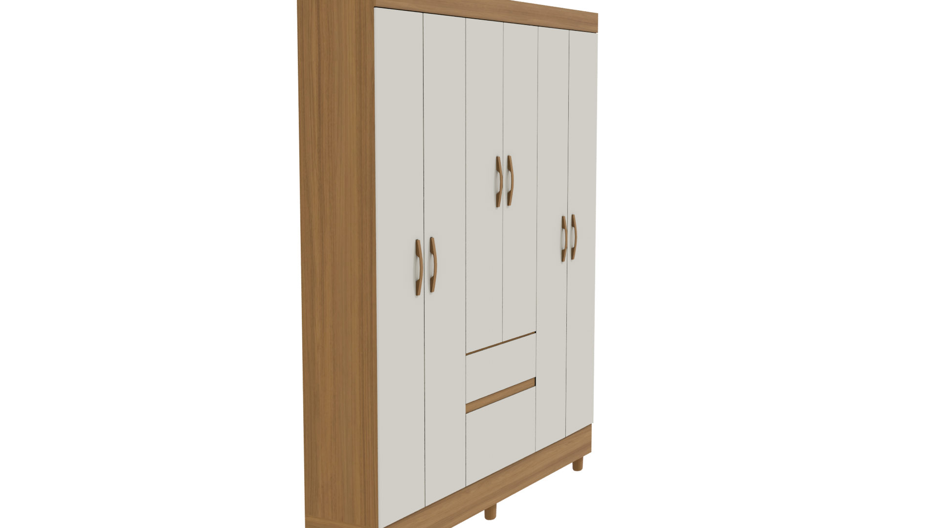 Contemporary Wooden Wardrobe Storage Unit 3D Model - Professional 3D Model Render 9