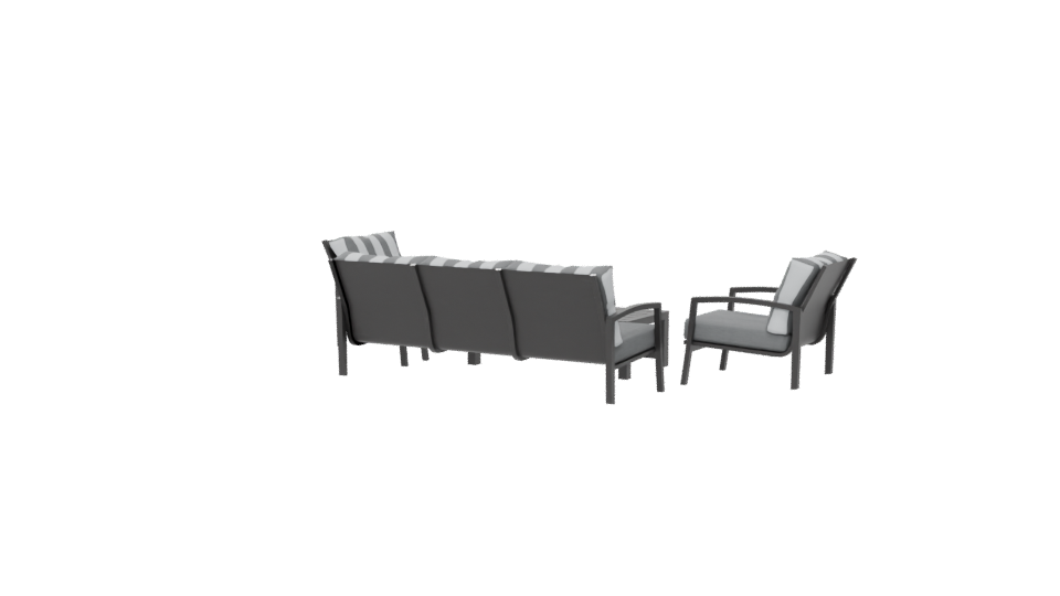 Contemporary Outdoor Seating Set 3D Model - Professional 3D Model Render 6