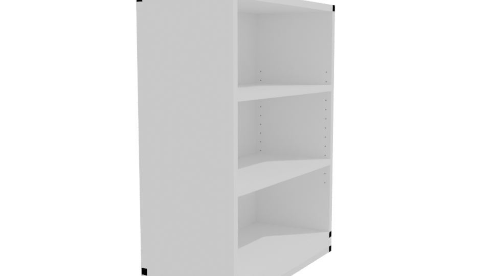 Minimalist White Bookshelf 3D Model - Professional 3D Model Render 9