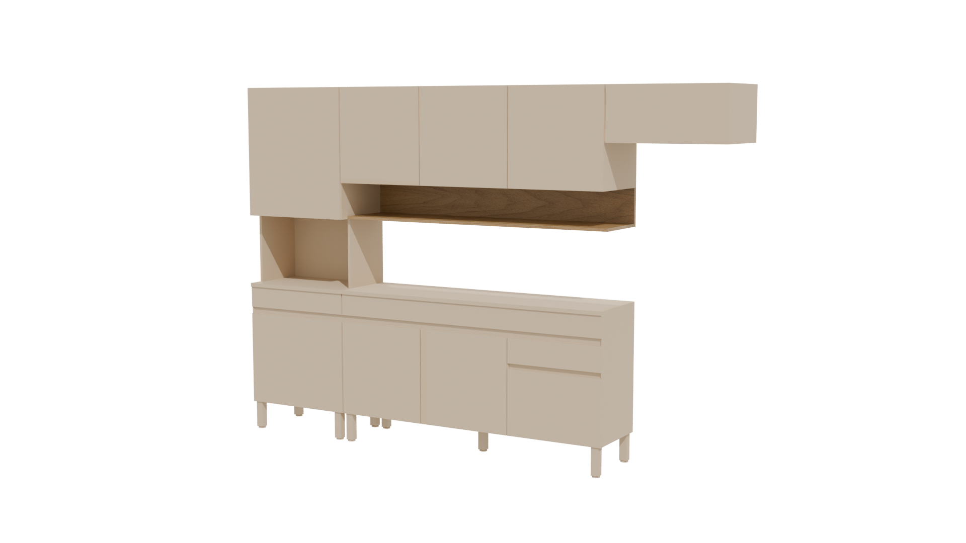 Minimalist Kitchen Cabinet Set 3D - Professional 3D Model Render 12