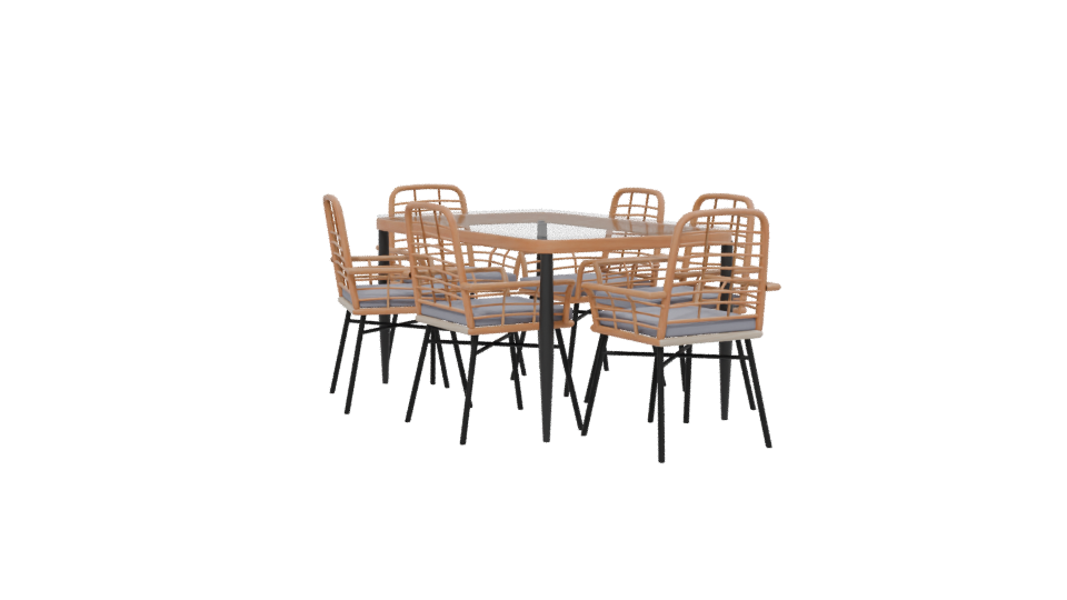 Stylish Outdoor Dining Table and Chairs Set 3D Model - Professional 3D Model Render 13
