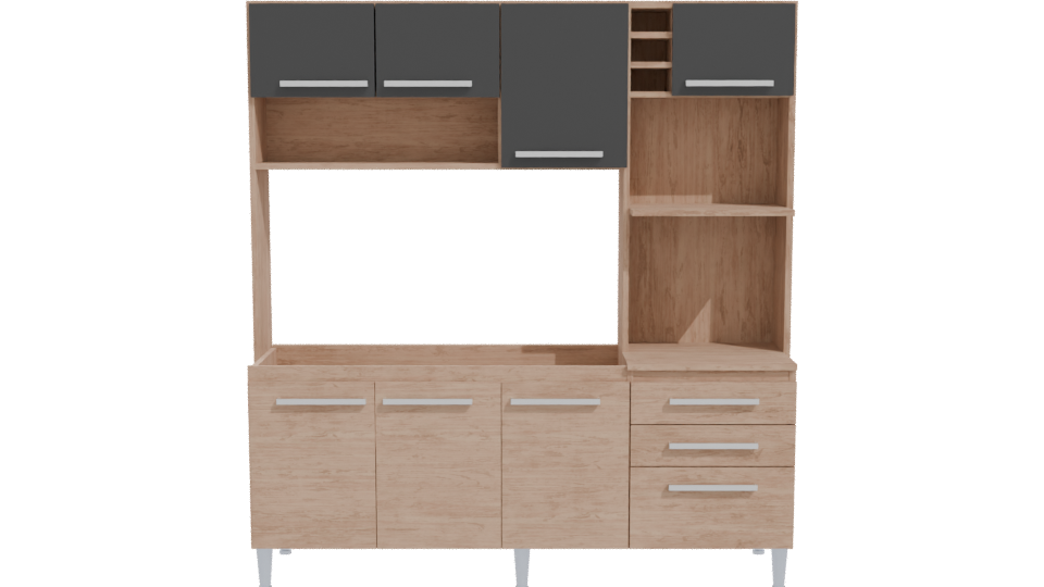 Stylish Wooden Cabinet Model - Professional 3D Model Render 11