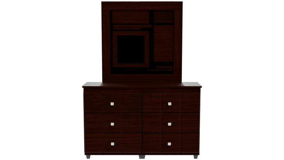 Modern Bedroom Dresser and Mirror - Professional 3D Model Render 11