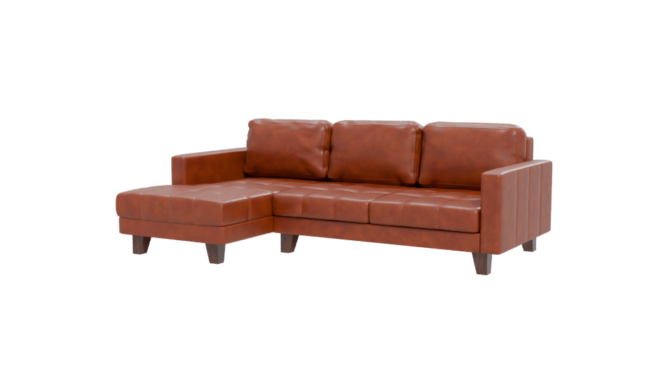 Stylish Modern Leather Sectional Sofa 3D Model - Professional 3D Model Render 12