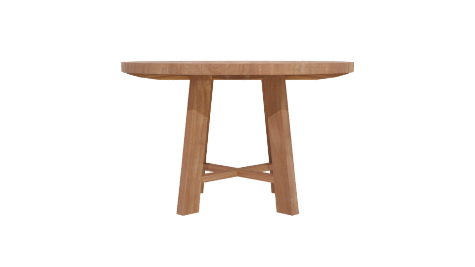 Stylish Round Wooden Dining Table - Professional 3D Model Render 5