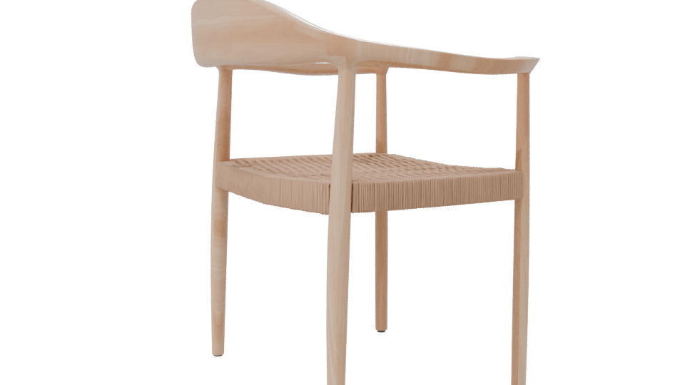 Stylish Minimalist Wooden Chair - Professional 3D Model Render 7