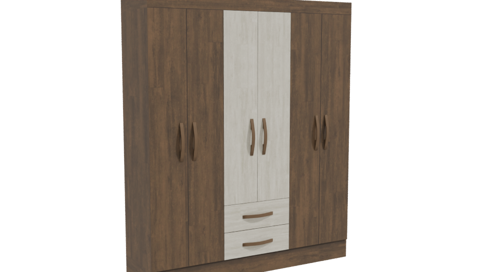 Modern Wooden Wardrobe Cabinet 3D - Professional 3D Model Render 10