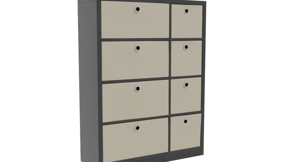 Modern Minimalist Drawer Unit - Professional 3D Model Render 10