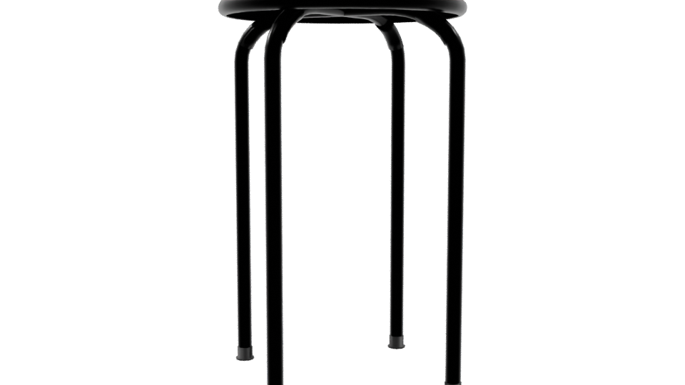 Sleek Industrial Metal Bar Stool 3D Model - Professional 3D Model Render 9