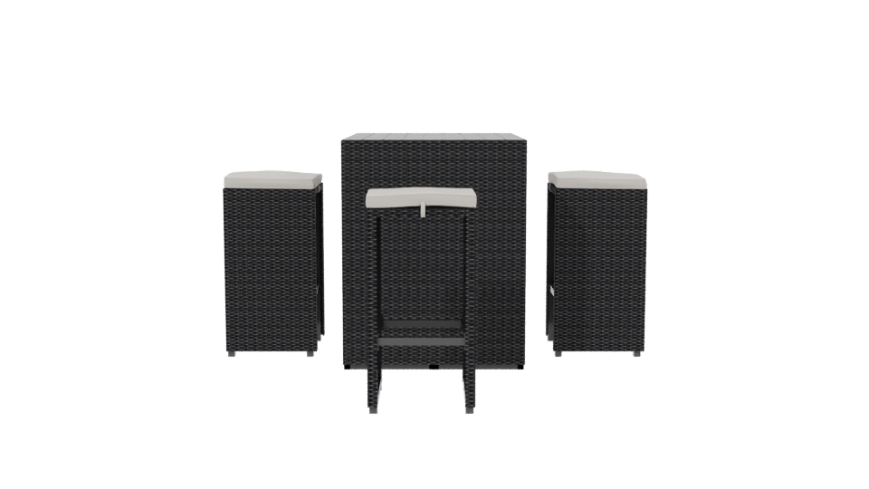 Stylish Bar Table Set 3D - Professional 3D Model Render 2