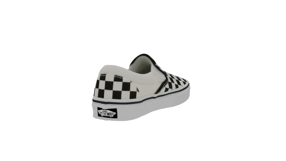 Stylish Slip-On Checkerboard Sneakers 3D Model - Professional 3D Model Render 9