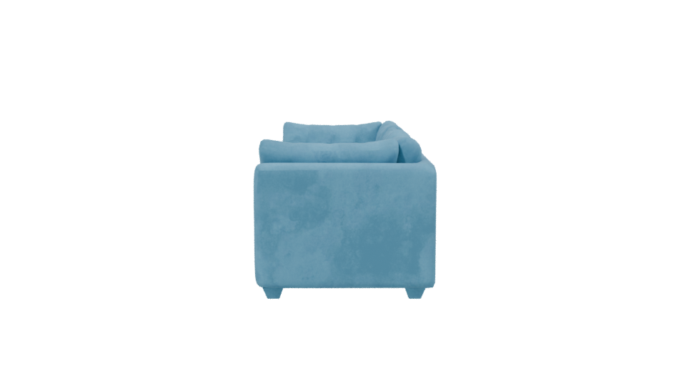 Sofa 3C Levante Blue Fabric Model - Professional 3D Model Render 2