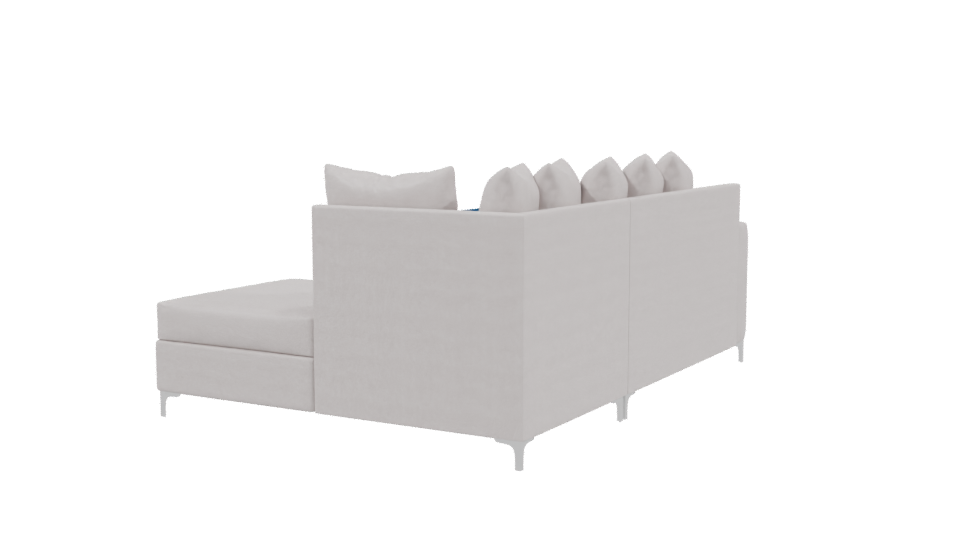 Contemporary L-Shaped Sofa Model - Professional 3D Model Render 3