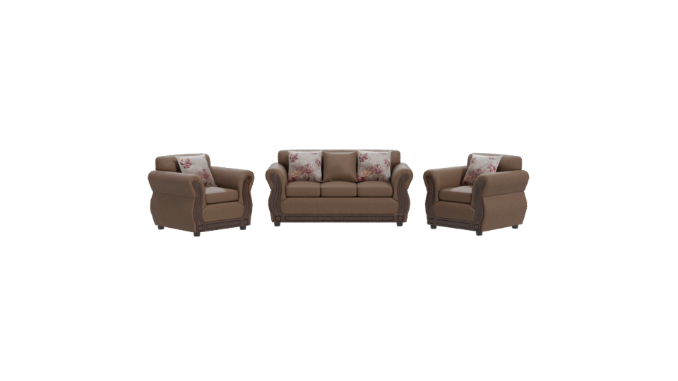 Elegant Vintage Sofa Set 3D - Professional 3D Model Render 11
