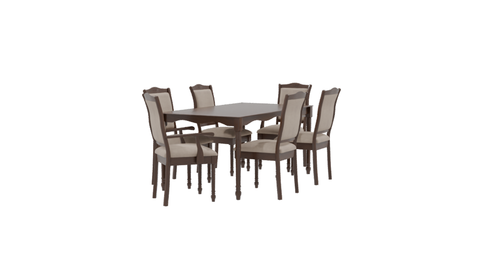 Lorca Dining Table Set 3D - Professional 3D Model Render 9