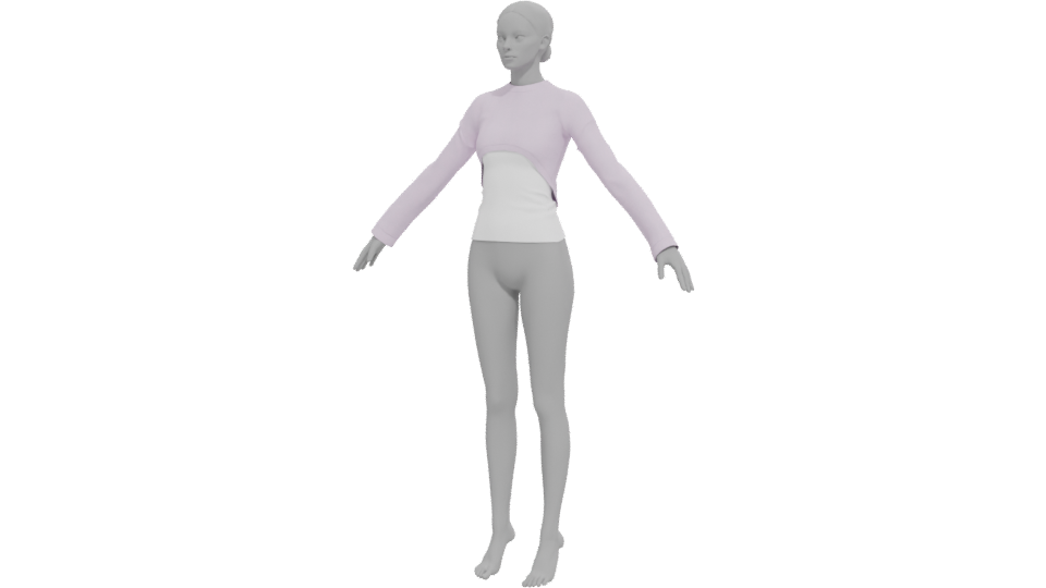 Short Sweater with Long Sleeves 3D - Professional 3D Model Render 12