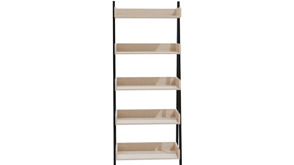 Minimalist Wooden Bookshelf Model - Professional 3D Model Render 11