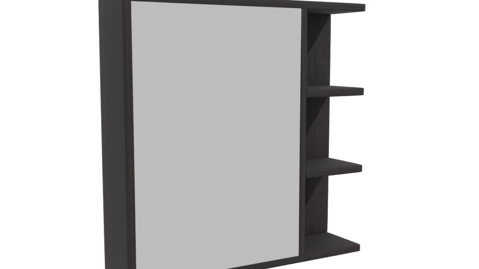 Contemporary Wall-Mounted Mirror Unit - Professional 3D Model Render 10
