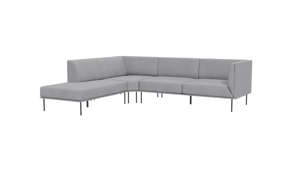 Sectional Sofa Model in Gray - Professional 3D Model Render 12