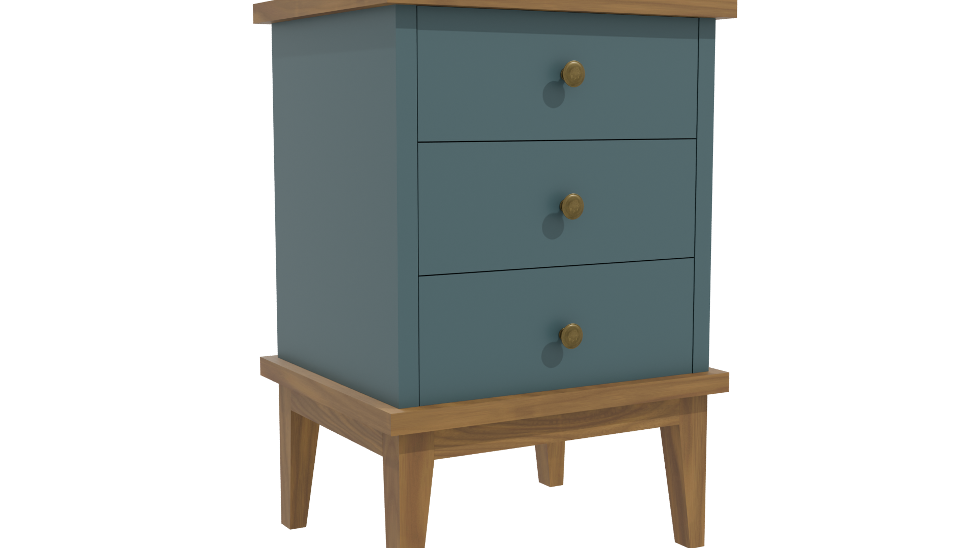 Stylish Wooden 3-Drawer Chest - Professional 3D Model Render 10