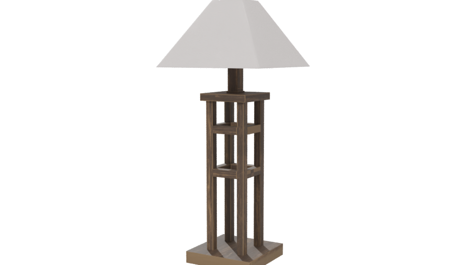 Stylish Wooden Table Lamp 3D - Professional 3D Model Render 6