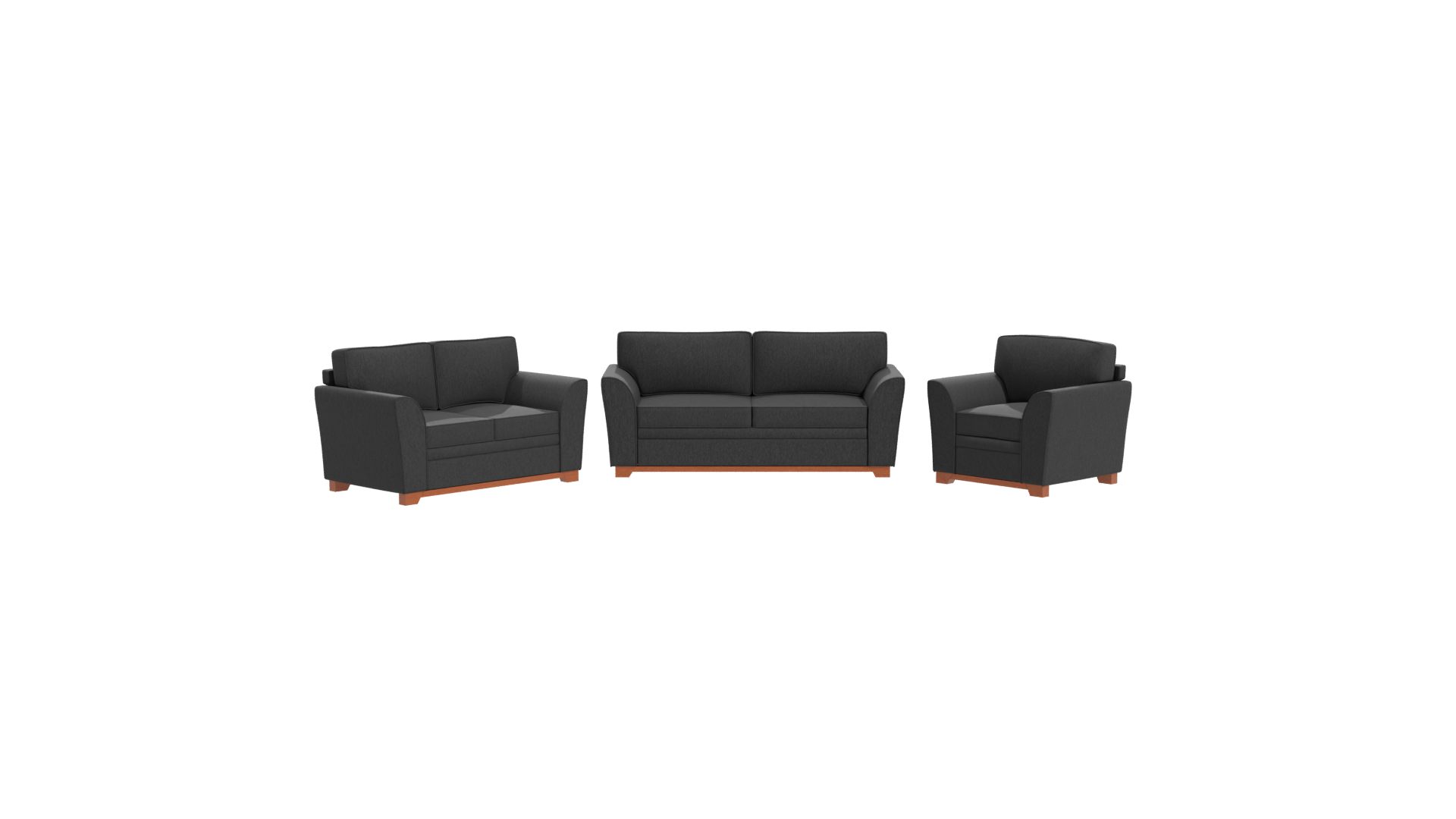 Stylish Black Sofa Set 3D - Professional 3D Model Render 11
