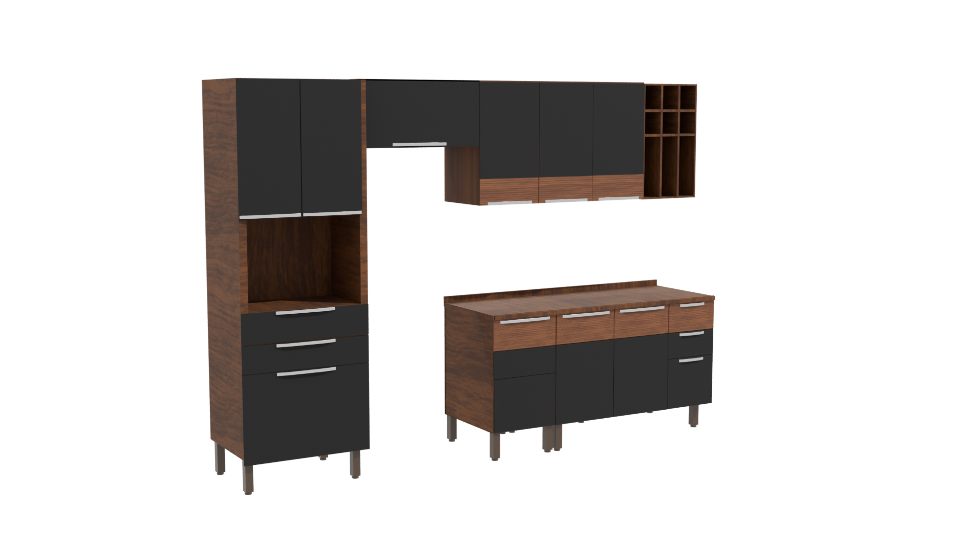 Stylish Kitchen Cabinet Set 3D - Professional 3D Model Render 10