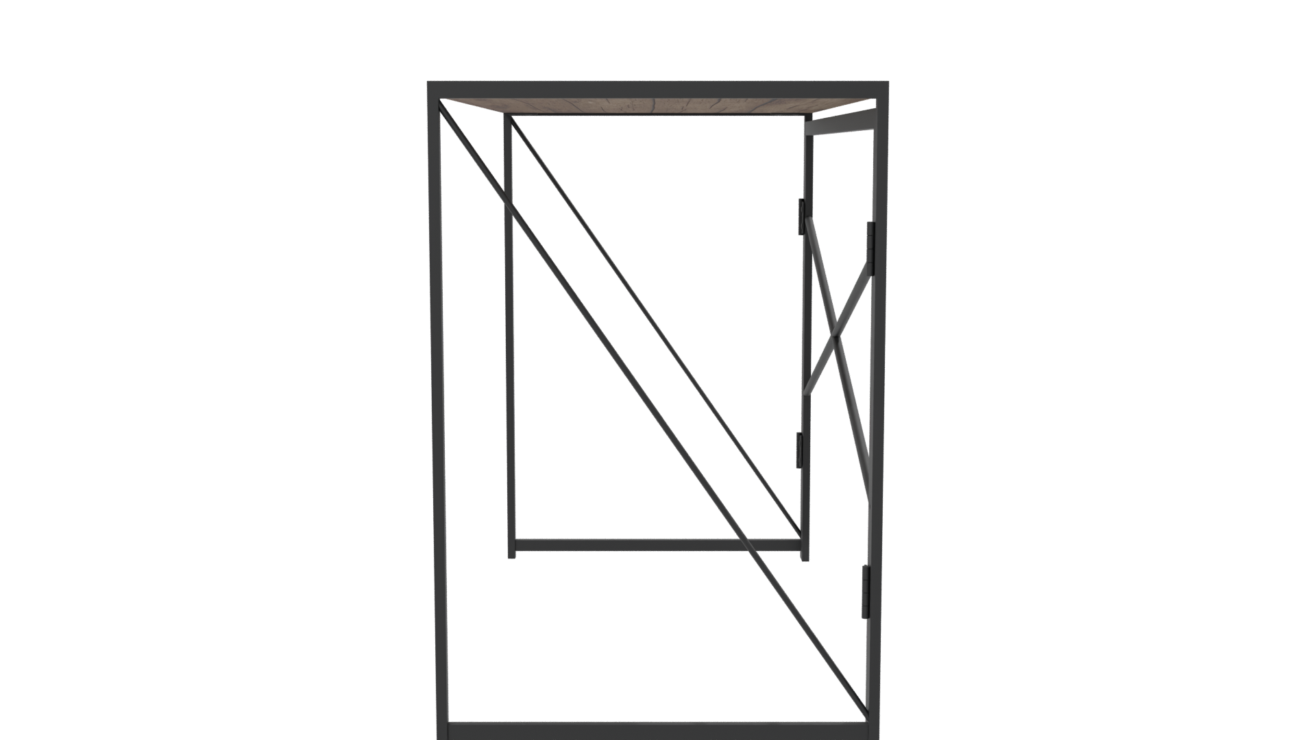 Industrial Style Wooden Table 3D - Professional 3D Model Render 2