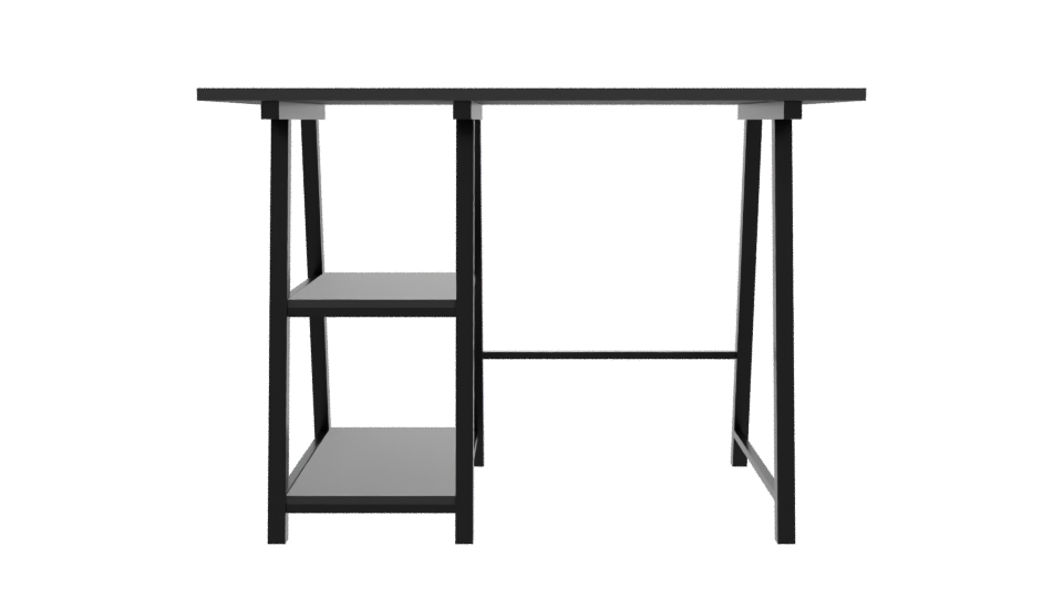 Minimalist Black Office Table 3D - Professional 3D Model Render 11