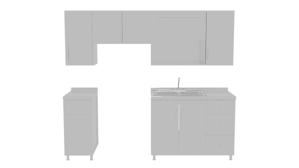 Stylish Kitchen Cabinet Set 3D - Professional 3D Model Render 11