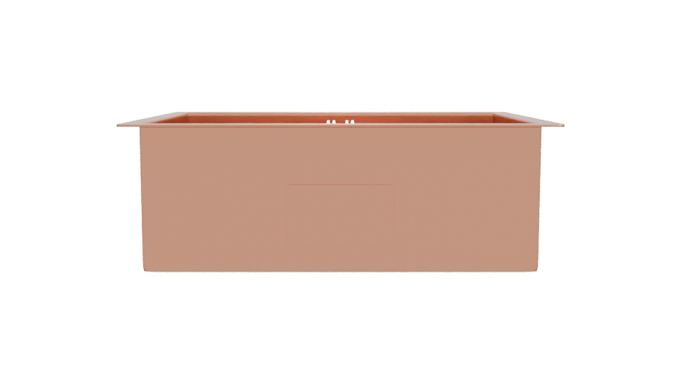 Stylish Rectangular Copper Basin 3D - Professional 3D Model Render 11