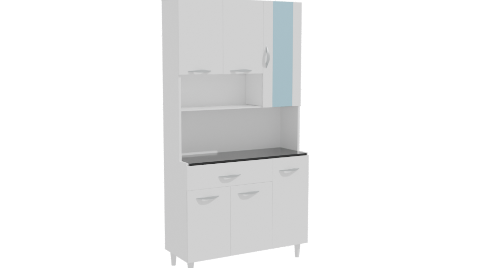 Minimalist Kitchen Cabinet Model - Professional 3D Model Render 10